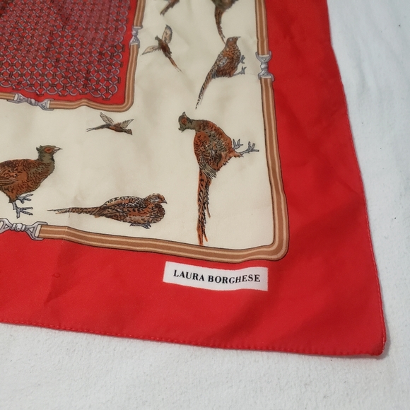 LAURA BORGHESE  Birdscarf quell red - Picture 2 of 2